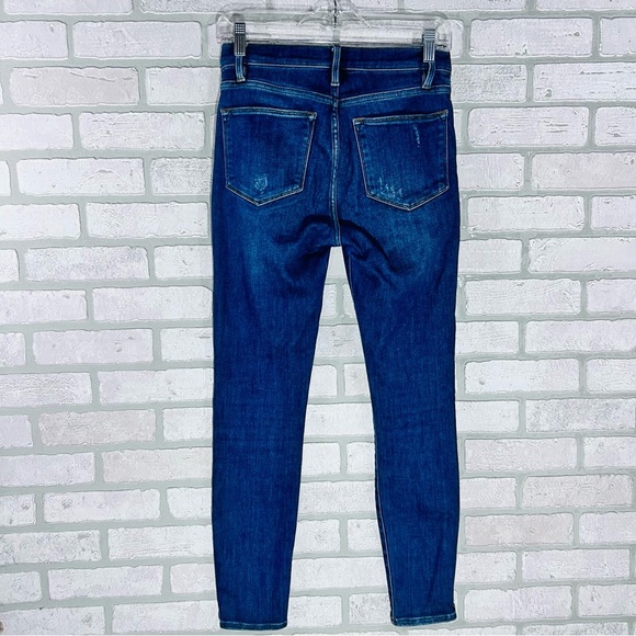 Frame Denim Le High Skinny Distressed Jeans in Saxon Wash Size 27 - Picture 11 of 13